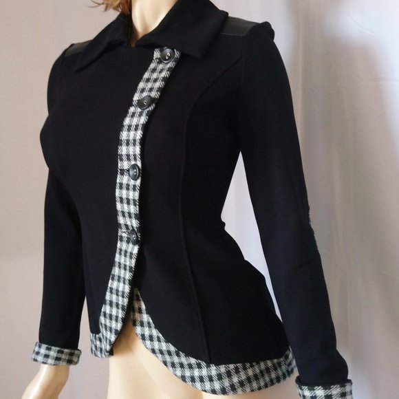 Nwt $255 TWENTY Black Curved Hem Blazer Jacket  PS - Picture 2 of 8